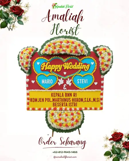 Papan Bunga Pernikahan Tracap